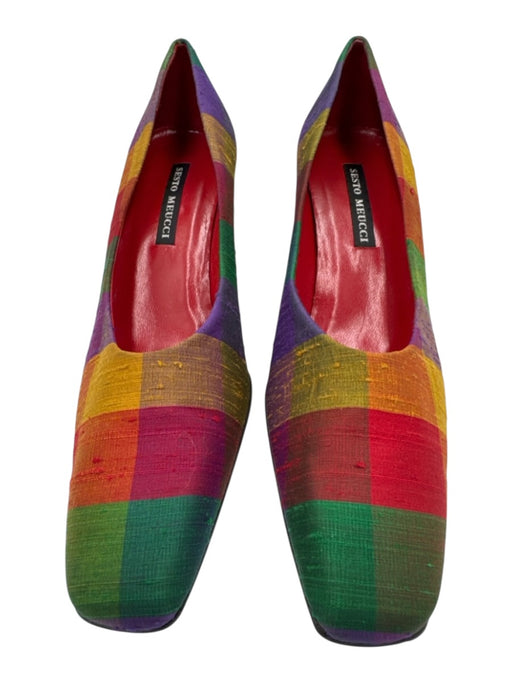 Sesto Meucci Shoe Size 7.5 Red, Green, Multi textile upper Checked Pumps Red, Green, Multi / 7.5