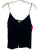 L'agence Size M Black Viscose & Silk Velvet Spaghetti Strap Button Front Top Black / M