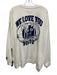 Daily Drills Size M/L White & Navy Blue Cotton Long Sleeve Crew Neck Sweatshirt White & Navy Blue / M/L