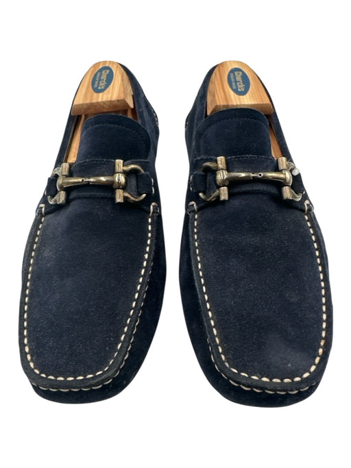 Salvatore Ferragamo Shoe Size 7 Navy Blue Suede Contrast Stitching Men's Shoes Navy Blue / 7