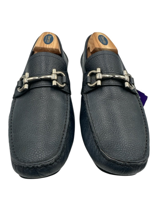 Salvatore Ferragamo Shoe Size 8 Navy Blue Leather Horsebit Men's Shoes Navy Blue / 8