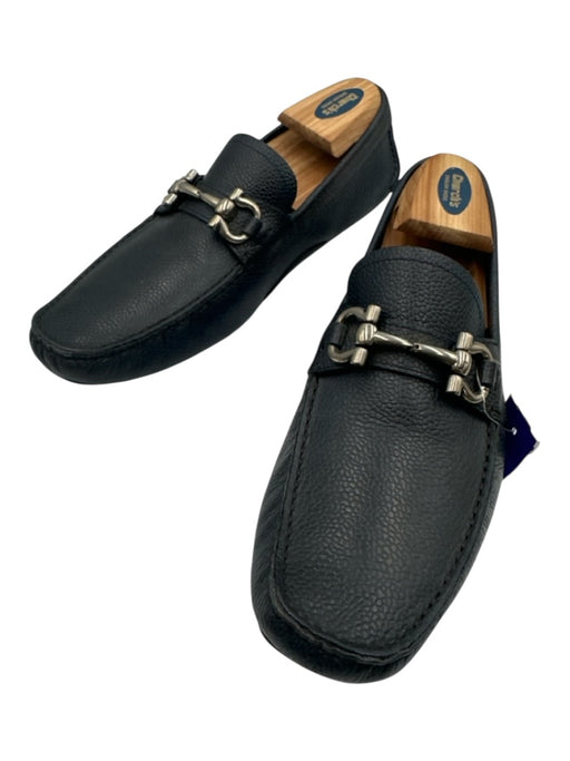 Salvatore Ferragamo Shoe Size 8 Navy Blue Leather Horsebit Men's Shoes Navy Blue / 8