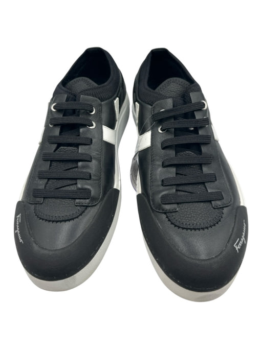 Salvatore Ferragamo Shoe Size 7 Box Incl Black & White Leather Low Top Shoes Black & White / 7