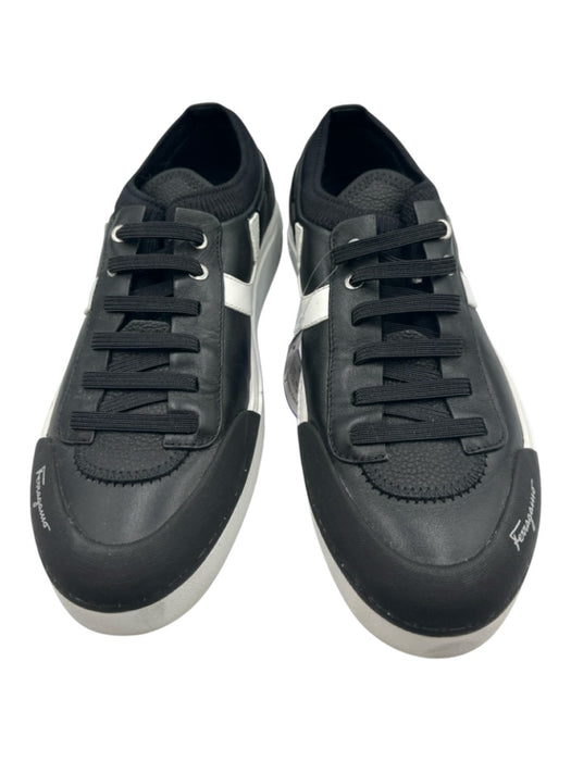 Salvatore Ferragamo Shoe Size 7 Box Incl Black & White Leather Low Top Shoes Black & White / 7