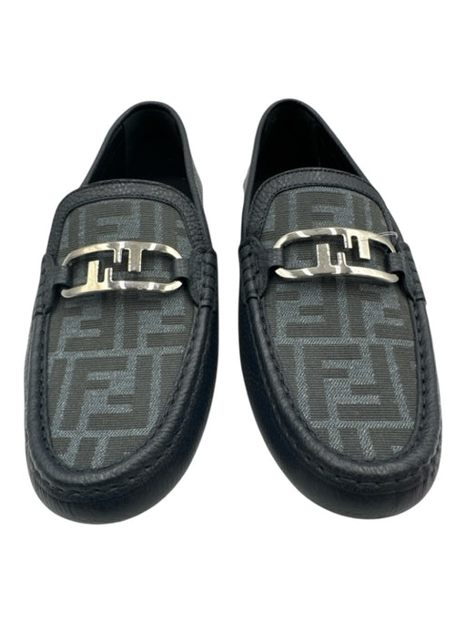 Fendi Shoe Size 7 Box Incl Navy Blue & Blue Leather Monogram Men's Shoes Navy Blue & Blue / 7