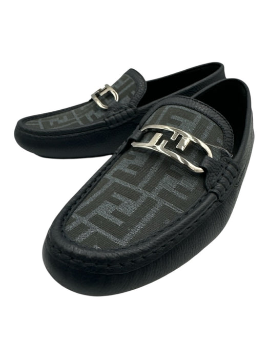 Fendi Shoe Size 7 Box Incl Navy Blue & Blue Leather Monogram Men's Shoes Navy Blue & Blue / 7