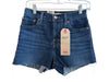 Levi's Size 26 Dark Wash Cotton Blend High Rise Slim Fit Frayed Hem Shorts Dark Wash / 26