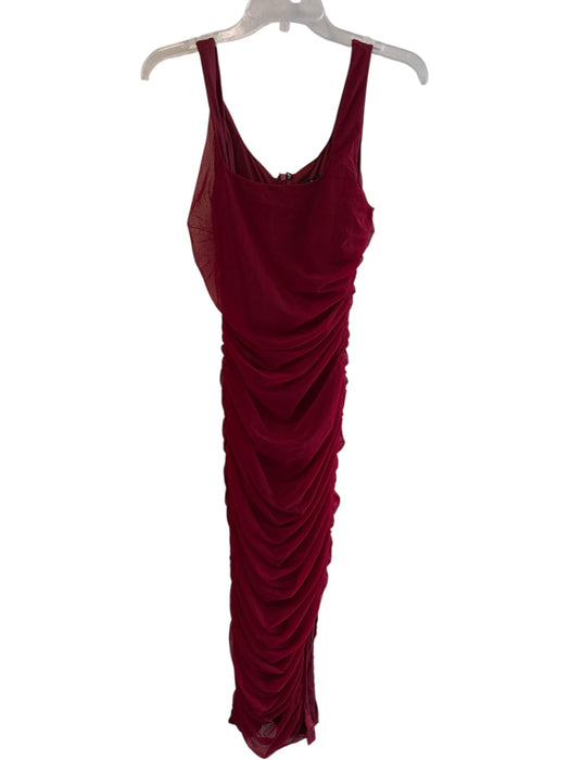 Lulus Size Medium Red Polyester & Spandex Square Neck Back Zip Sleeveless Dress Red / Medium