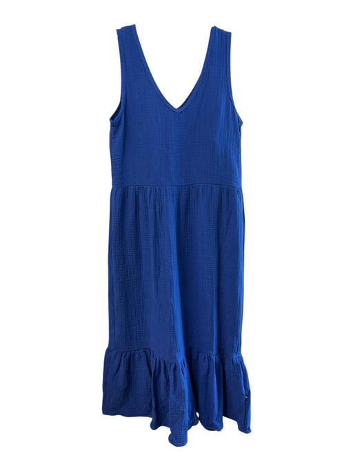 Sol Angeles Size XS Blue Cotton V Neck Sleeveless Gauze Maxi Dress Blue / XS