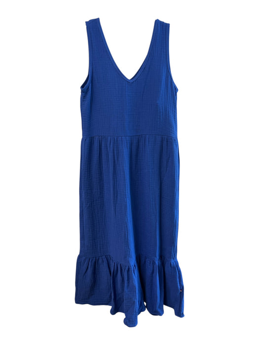Sol Angeles Size XS Blue Cotton V Neck Sleeveless Gauze Maxi Dress Blue / XS