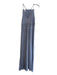 Lulus Size Medium Light Blue Rayon V Neck Back Zip Maxi Lace Trim Dress Light Blue / Medium