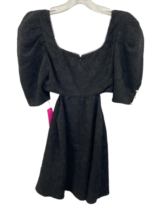 Majorelle Size XS Black Polyester Jacquard Floral Cut Out Waist Mini Dress Black / XS