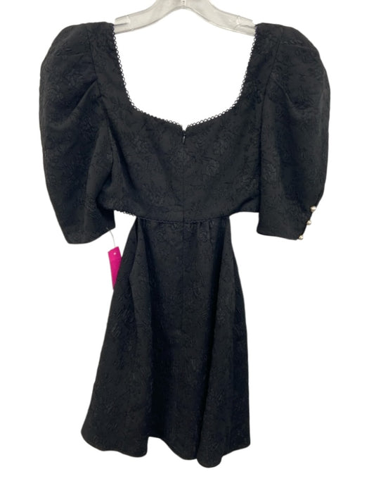 Majorelle Size XS Black Polyester Jacquard Floral Cut Out Waist Mini Dress Black / XS