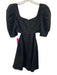 Majorelle Size XS Black Polyester Jacquard Floral Cut Out Waist Mini Dress Black / XS