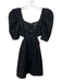 Majorelle Size XS Black Polyester Jacquard Floral Cut Out Waist Mini Dress Black / XS