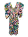For Love & Lemons Size S Blue, Pink, Green Polyester Blend Ruched Cut Outs Dress Blue, Pink, Green / S