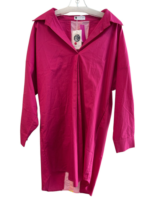 Caryn Lawn Size One Size Pink 100% Cotton Poplin Striped Collared Dress Pink / One Size