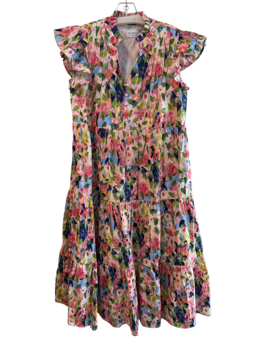 Shop the Mint Size S Multi 100% Cotton Poplin Pleated Ankle Length Dress Multi / S