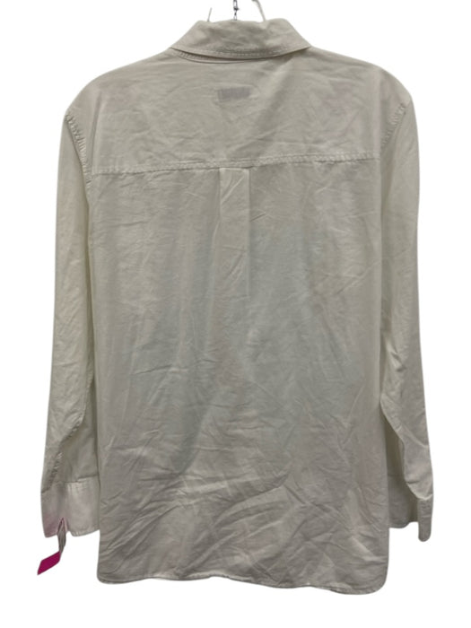 Equipment Femme Size S White Cotton Long Sleeve Button Up Collared Shirt Top White / S
