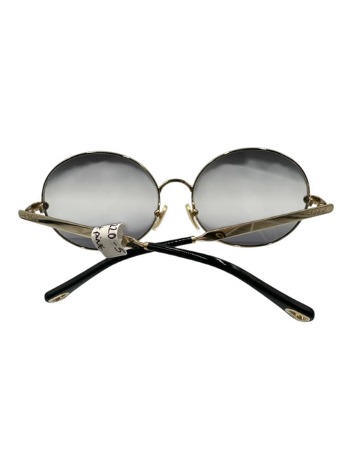 Chloe Gold Tone Metal Frame Rounded Gradient Lens Full Rim Sunglasses Gold Tone
