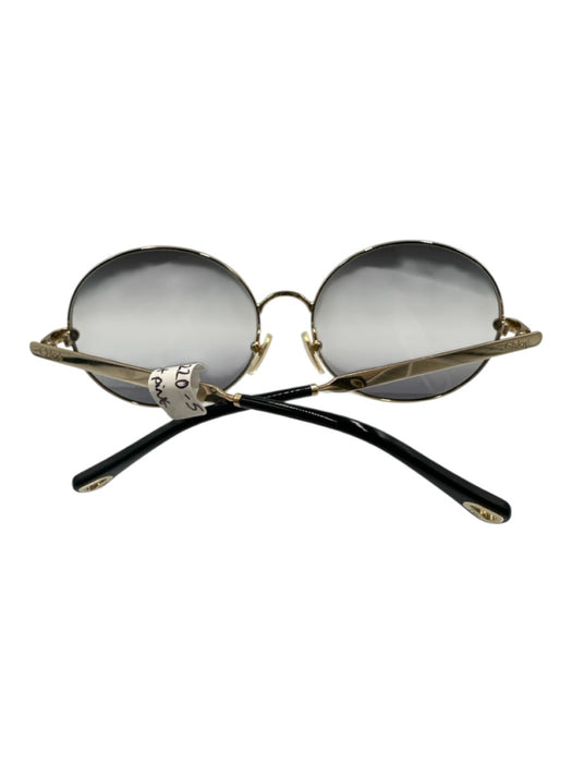 Chloe Gold Tone Metal Frame Rounded Gradient Lens Full Rim Sunglasses Gold Tone