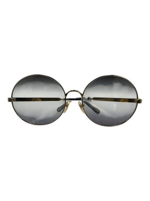 Chloe Gold Tone Metal Frame Rounded Gradient Lens Full Rim Sunglasses Gold Tone
