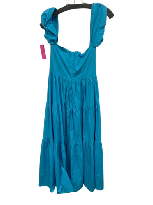 Staud Size s / 4 Sky Blue Cotton Blend Off Shoulder Button Front Tiered Dress Sky Blue / s / 4