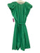 English Factory Size S Green Cotton & Polyester Short Cap Sleeve V Neck Dress Green / S