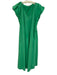 English Factory Size S Green Cotton & Polyester Short Cap Sleeve V Neck Dress Green / S