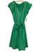 English Factory Size S Green Cotton & Polyester Short Cap Sleeve V Neck Dress Green / S