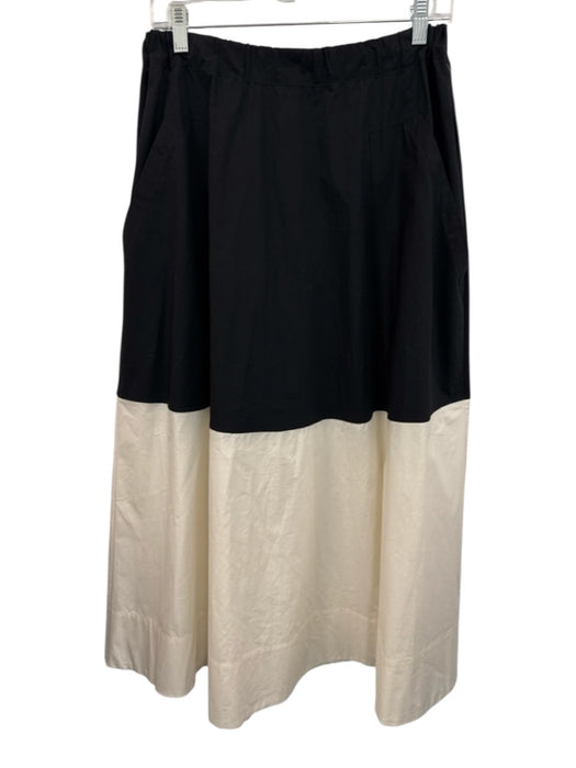 Banana Republic Size S Black & White Cotton Elastic Waistband Color Block Skirt Black & White / S