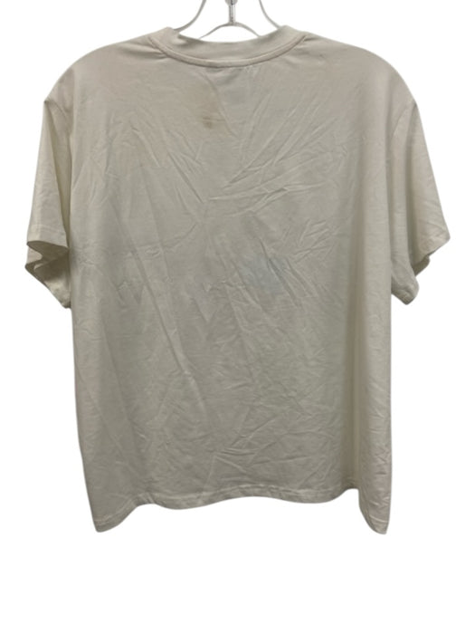 Queen of Sparkles Size M Cream White & Multi Cotton Blend Short Sleeve Top Cream White & Multi / M