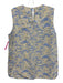 COS Size 10 Blue, Cream & Yellow Rayon & Linen Abstract Print Sleeveless Top Blue, Cream & Yellow / 10