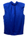 Ramy Brook Size L Blue Polyester Shoulder Pads Sleeveless Tie Detail Top Blue / L
