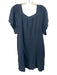 Madewell Size L Navy Blue Cotton Gauze Short Sleeve Square Neck Dress Navy Blue / L