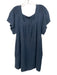 Madewell Size L Navy Blue Cotton Gauze Short Sleeve Square Neck Dress Navy Blue / L