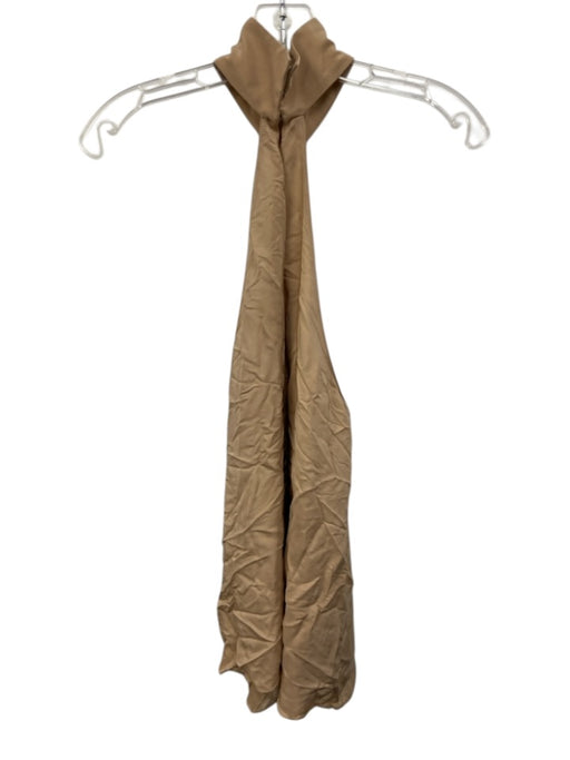 Amanda Uprichard Size L Beige Silk High Neck Sleeveless Halter Tank Top Beige / L