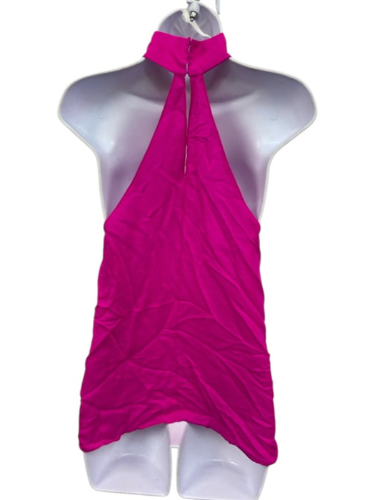 Amanda Uprichard Size M Magenta Pink Silk High Neck Sleeveless Halter Tank Top Magenta Pink / M