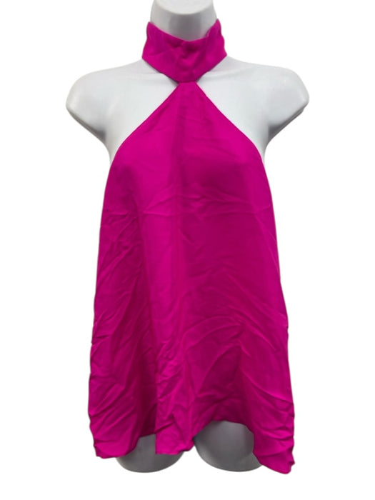 Amanda Uprichard Size M Magenta Pink Silk High Neck Sleeveless Halter Tank Top Magenta Pink / M