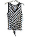 Karen Kane Size XL White & Black Rayon Sleeveless Striped Scoop Neck Top White & Black / XL