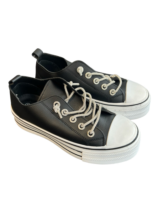 Bonavi Shoe Size 39 Black & White Manmade Material Round Toe lace up Shoes Black & White / 39