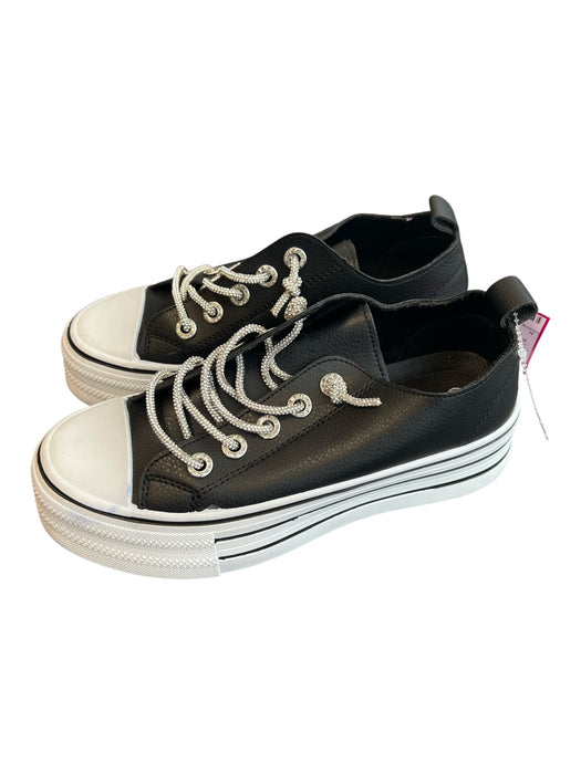 Bonavi Shoe Size 39 Black & White Manmade Material Round Toe lace up Shoes Black & White / 39