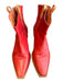 We The Free Shoe Size 39 Red Leather Square Point Toe Back Zip Block Heel Boots Red / 39