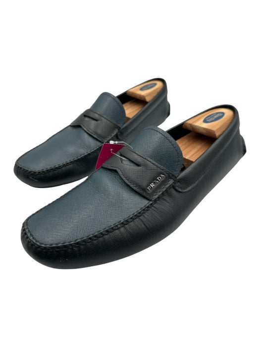 Prada Shoe Size 11 Black & Blue Leather Men's Shoes Black & Blue / 11