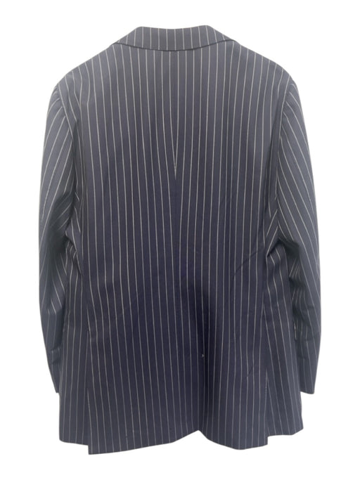Suitsupply Navy Blue & White Wool Striped 3 Piece Men's Suit Navy Blue & White / Est 42