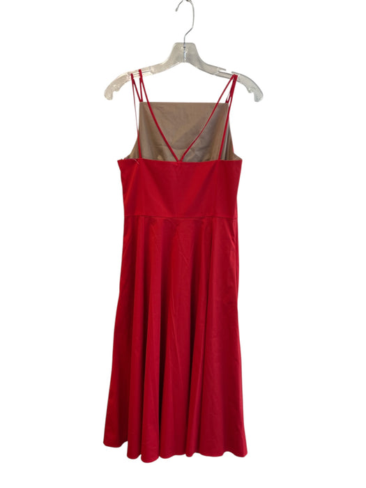 Theory Size 2 Red Cotton Blend Side Zip Side Pockets Pleated Knee length Dress Red / 2