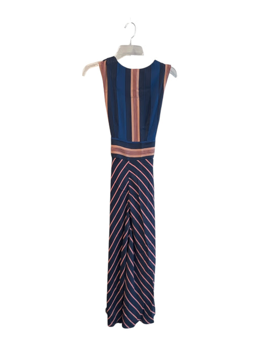 Maeve Size M Blue & Pink Viscose Buttons Tie Waist Side Zip Maxi Dress Blue & Pink / M