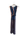 Maeve Size M Blue & Pink Viscose Buttons Tie Waist Side Zip Maxi Dress Blue & Pink / M