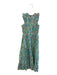 J. Crew Size 2 Blue & Multi Cotton Floral Sleeveless Back Zip V Neck Dress Blue & Multi / 2