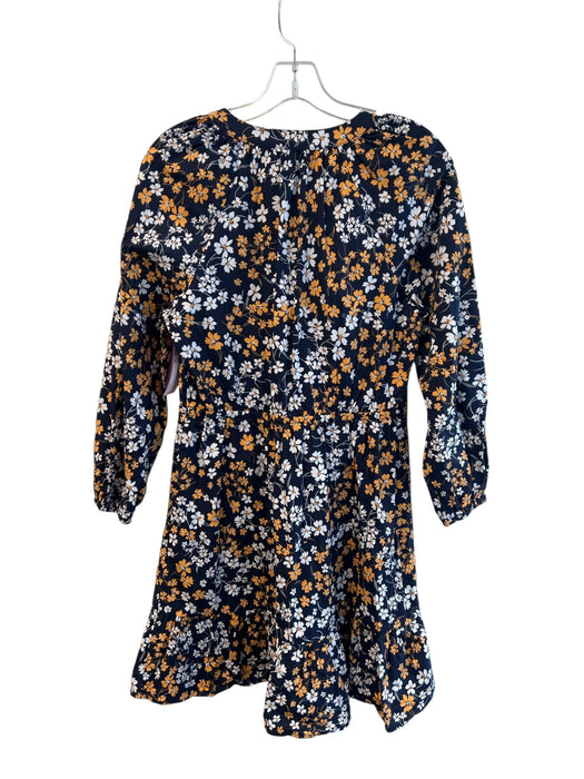 Draper James Size XS Navy, White & Gold Cotton Blend Floral V Neck Dress Navy, White & Gold / XS